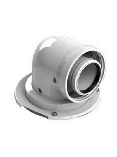 Элемент дымохода конденсационный адаптер 90 градусов DN60/100 м/п PP-FE c фланцем (совместим с Bosch) Stout